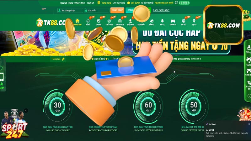 Rút tiền Tk88 với các bước thực hiện